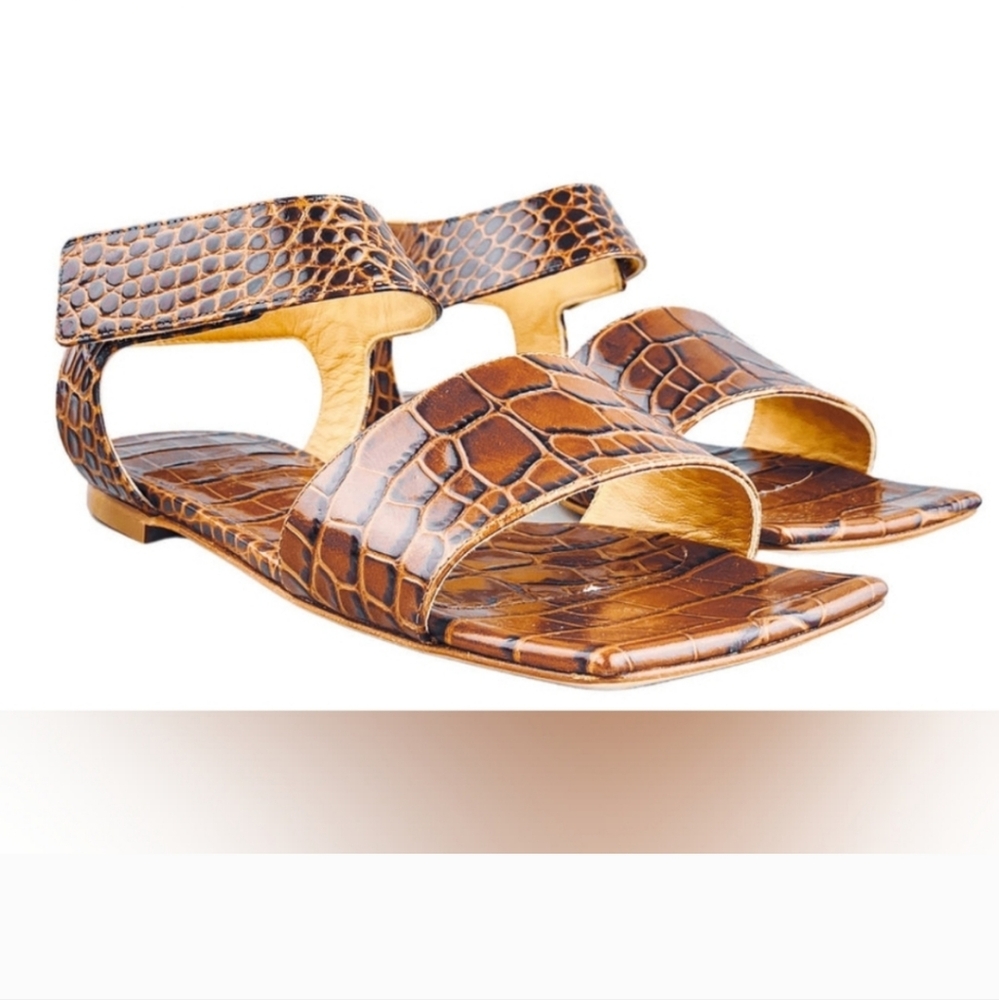 NIB $695 Awake Mode Riley croc sandals